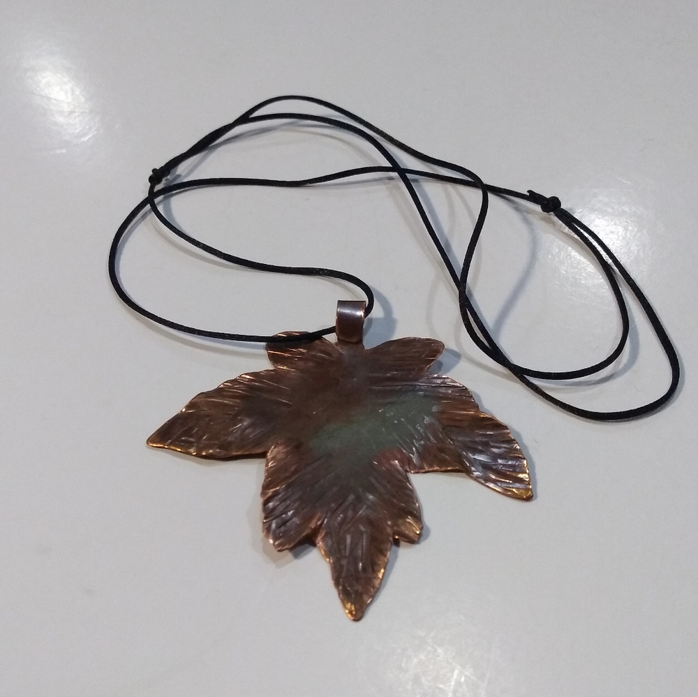 Designer's Collection Copper Maple Leaf Necklace. - image 1
